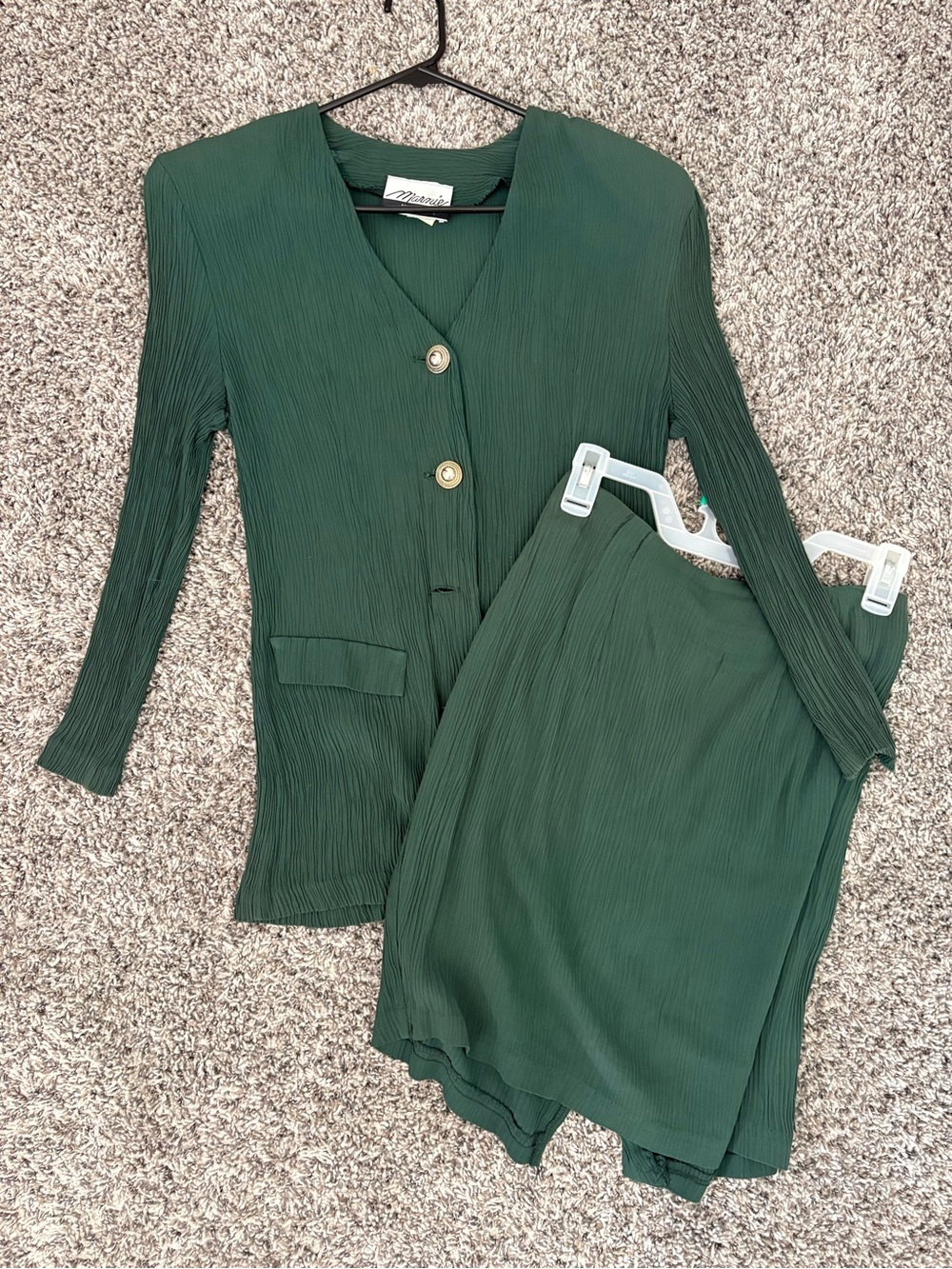 Deep Green Pleated Pantsuit Set